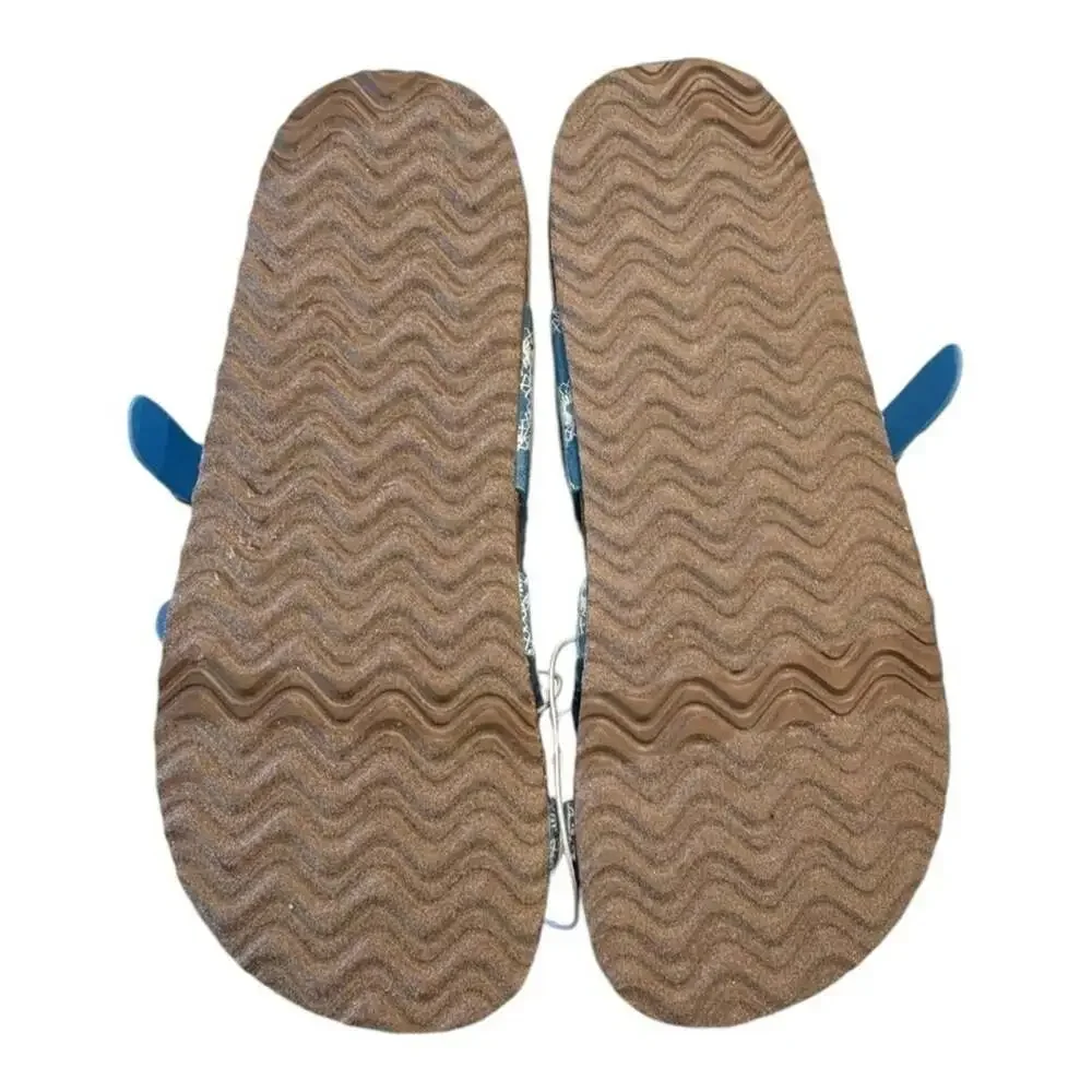 Steve Madden Kids Blue and White Denim Beach Slide Sandal Size 13